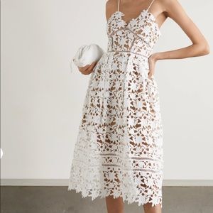 Self- Portrait White midi dress
